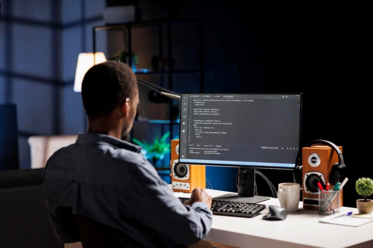 Developer reviewing multiplayer game code with structured peer feedback